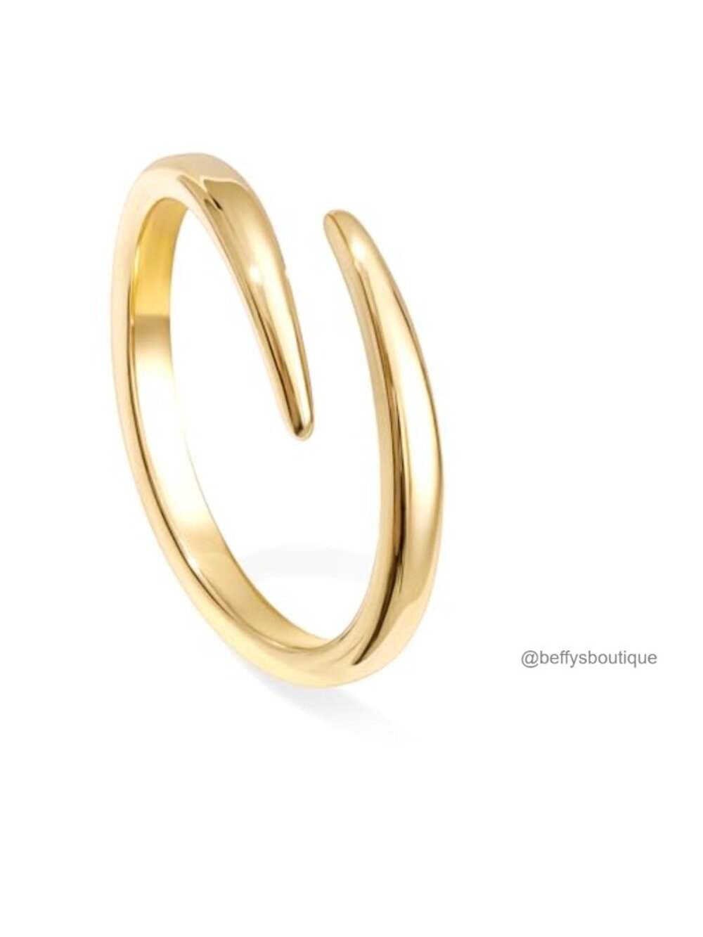 Gold Plated Stainless Steel Eternity Band Ring Minimalist Wedding Stackable